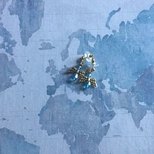 Aqua angel earrings - handmade